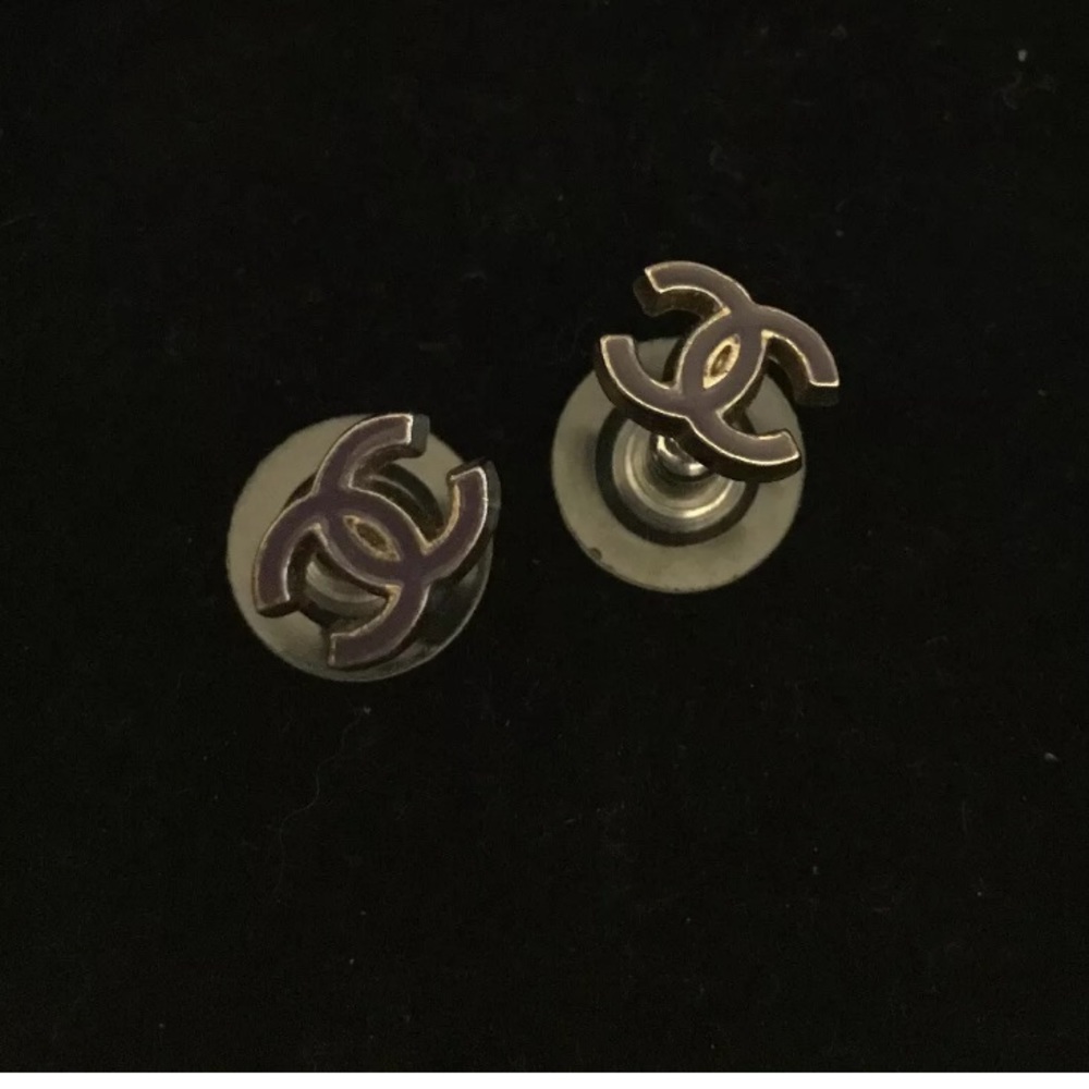 Purple Iconic Chanel Earrings with box‎ and receipt